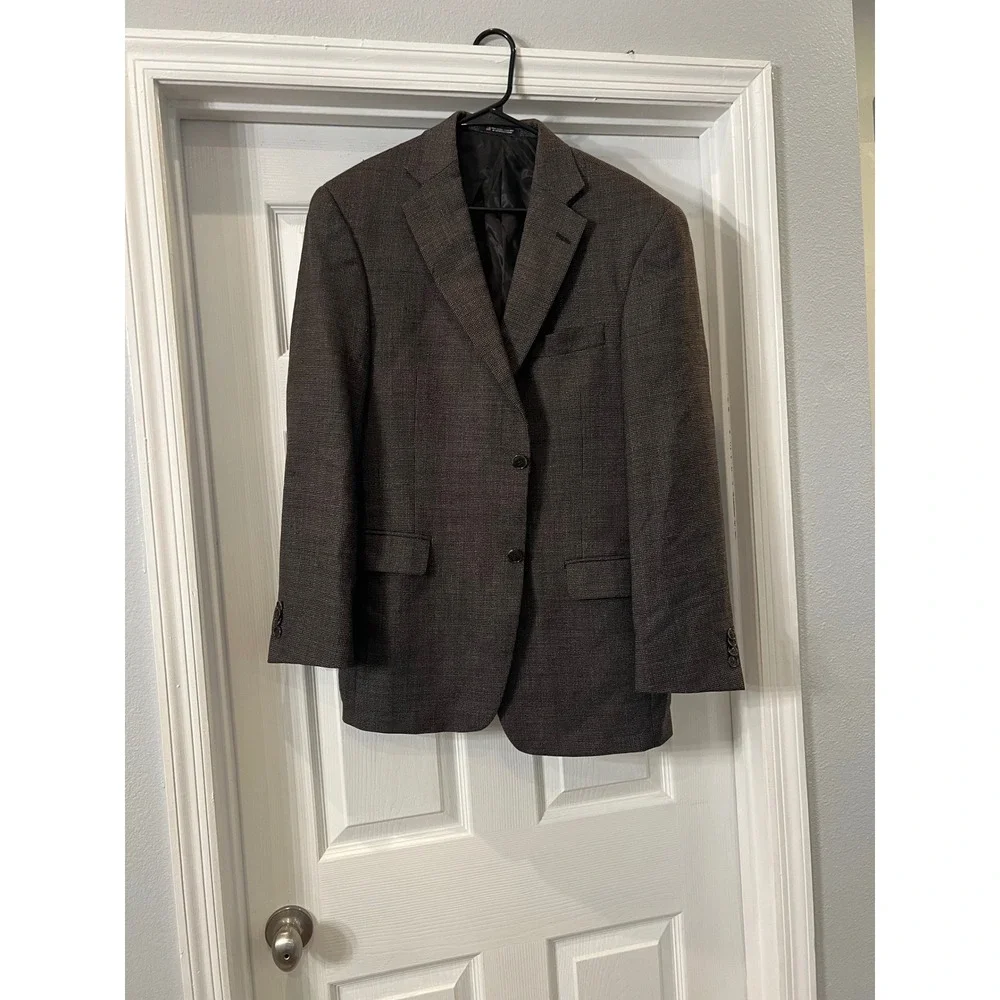 Dillards Black Blazer Sport Coat Textured Two Button Jacket
